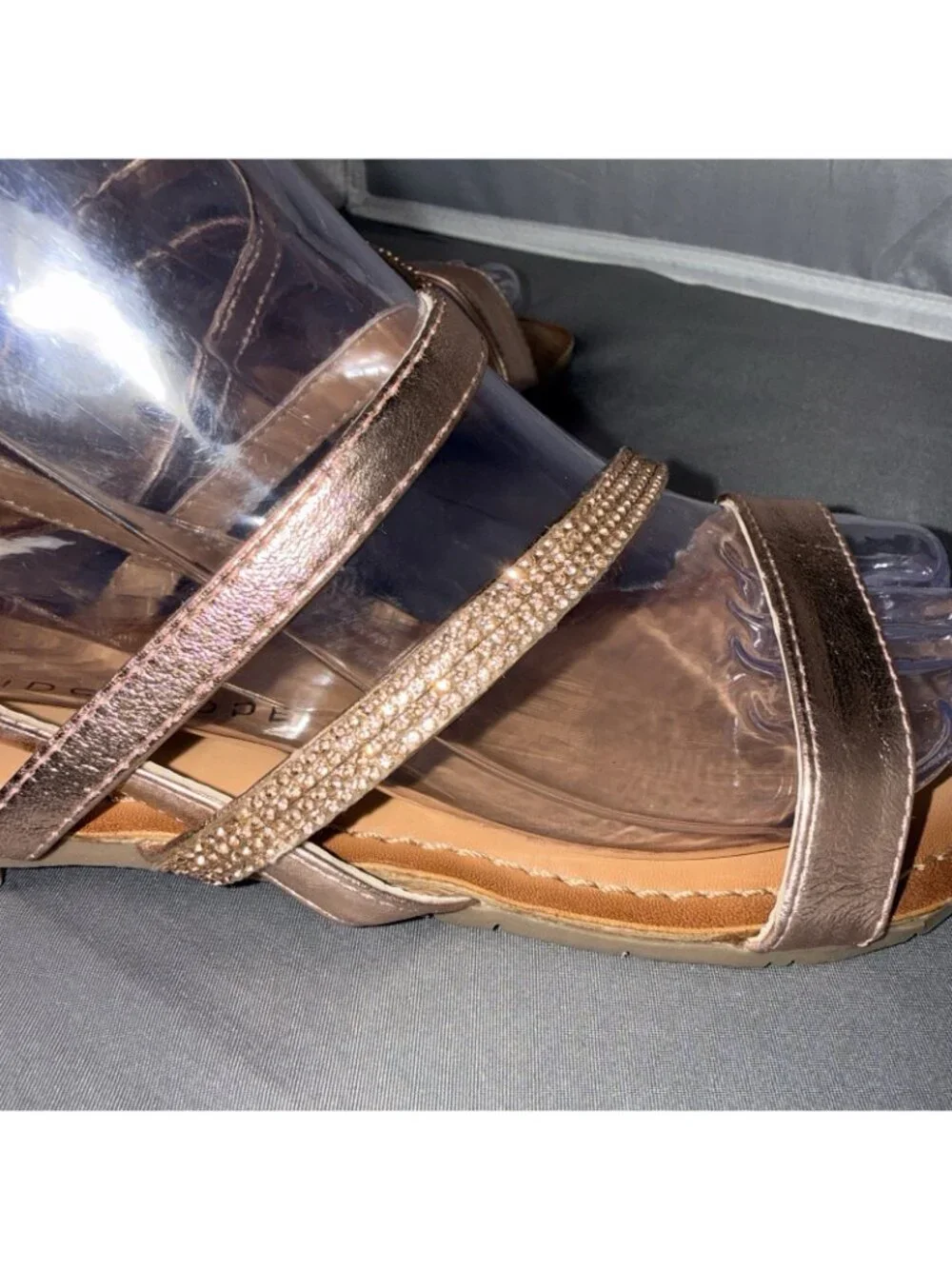 Kaleidoscope Women's Rose Gold Strappy Embellished Flat Sandals Size 5 - Picture 6 of 7